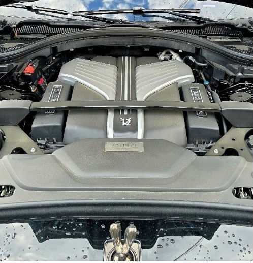 Rolls-Royce V12 engine at the workshop